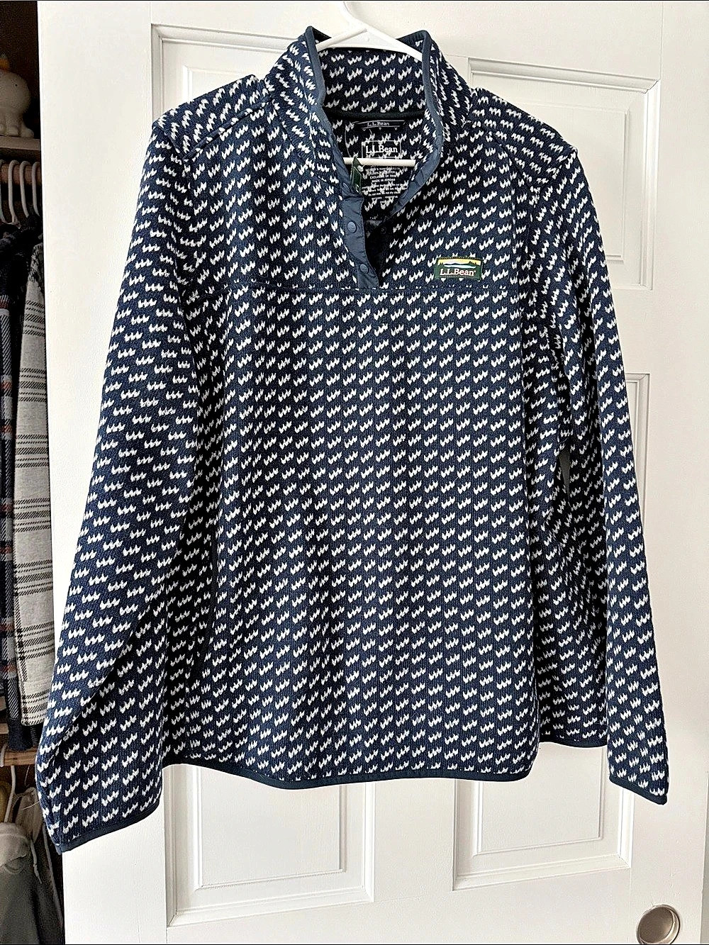 L.L.Bean Women's L.L.Bean Sweater Fleece Pullover, Print Sweater Fleece Pullover